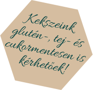 Kekszeink glutén-, tej- és cukormentesen is  kérhetőek!